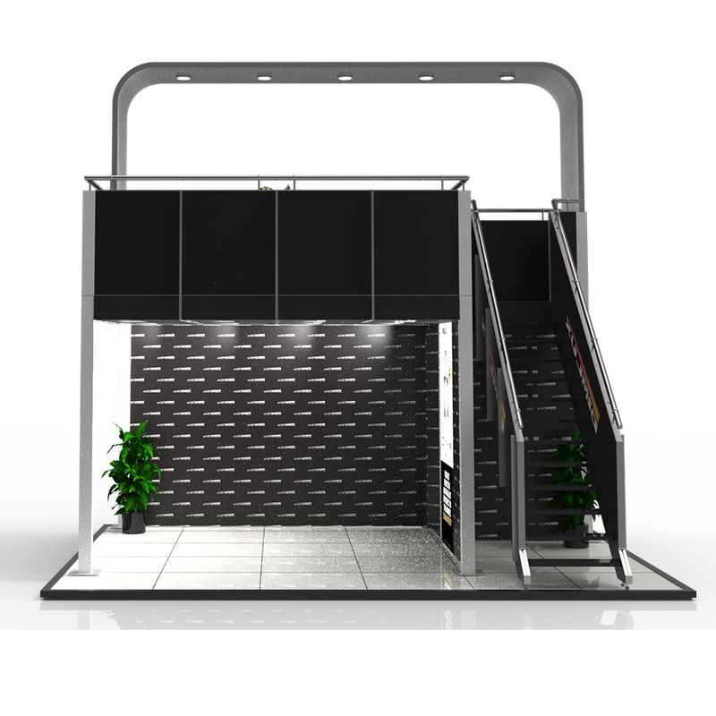 Exhibition Trade Show Stand Storey Cusomtize Foldable Safety Heavy Duty Furnitures Builder Manufacturing seg Two Floor Booth