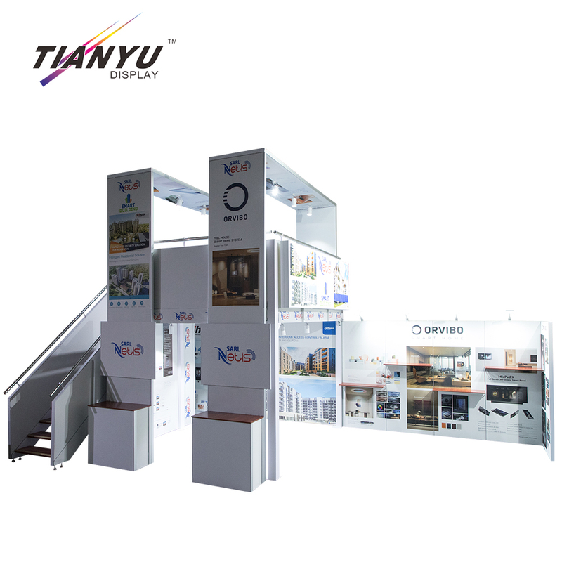 Tianyu Eco-friendly Custom 5x9 Two 2 Story Tradeshow Fair Stand Recycle Aluminum Material Double Deck Booth
