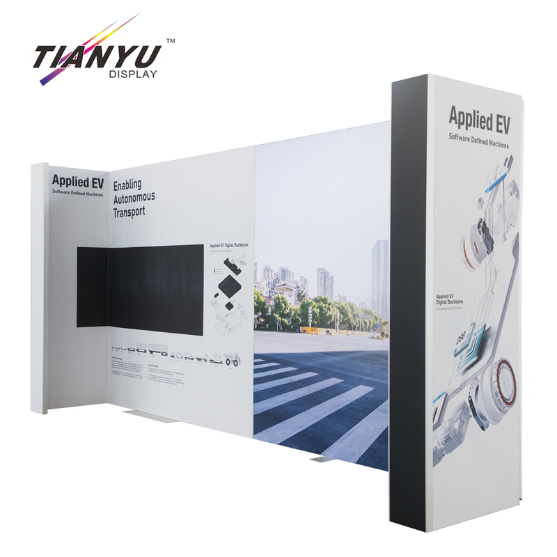 Tianyu Custom 3d Exhibition Design Aluminum Light Box Advertising L Shape Trade Show Booth Exhibit Display Stand