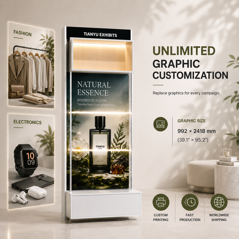 Universal Lightweight Aluminum Modular Display System Backlit Retail Wall Showcase Perforated Profile Rack Easy Assembly Stand