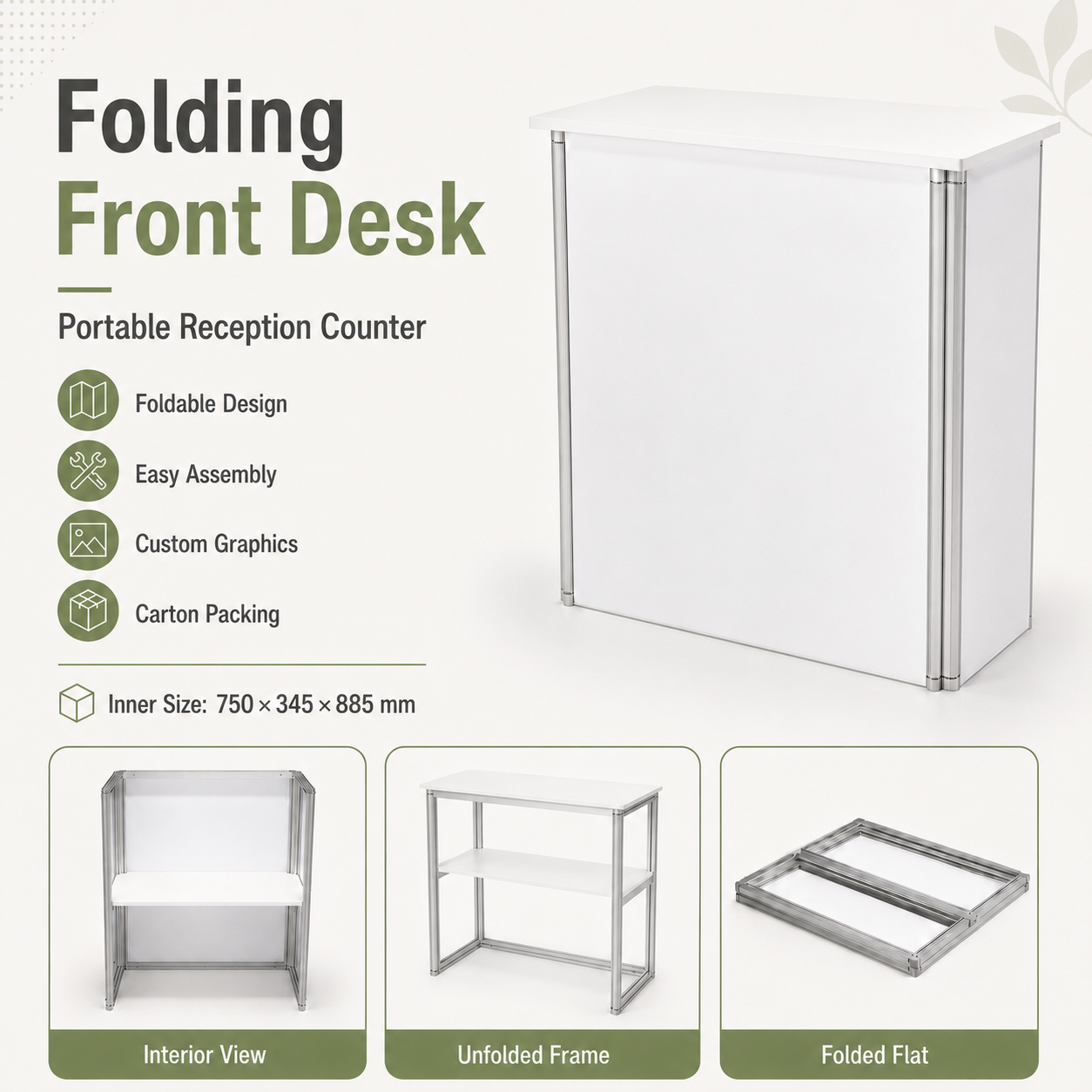 TIANYU Portable Trade Show Display Counter Foldable Set Reception Desk l Shape