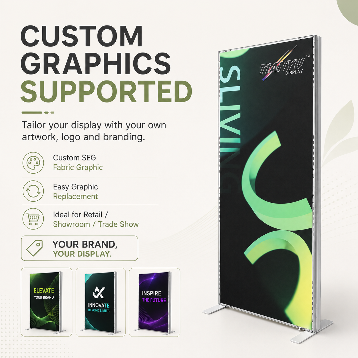 TIANYU 992*2480mm New Aura Duo System Exhibition Light Box