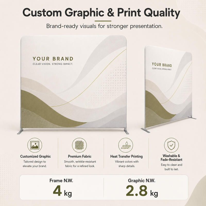 TIANYU 229*240cm Portable Tension Fabric Exhibition Stand