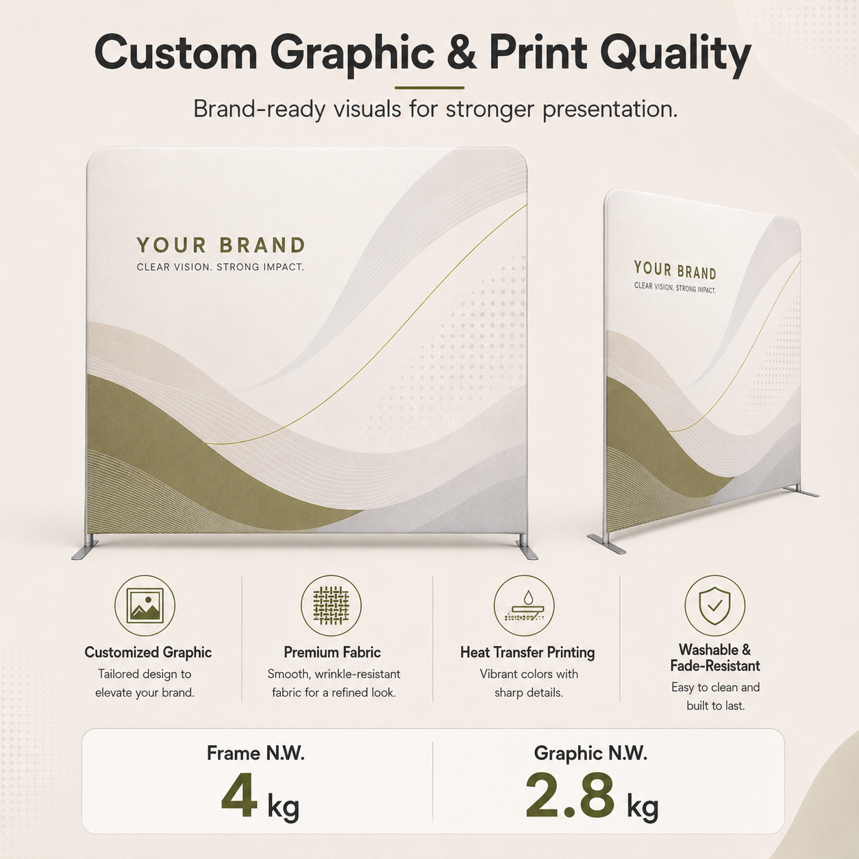 TIANYU 229*240cm Portable Tension Fabric Exhibition Stand
