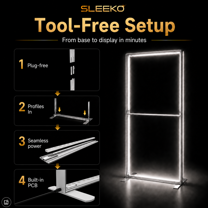 TIANYU Trade Show Display Ceiling Aluminium Frame Aluminum Profiles for Led Strips Portable Light Box