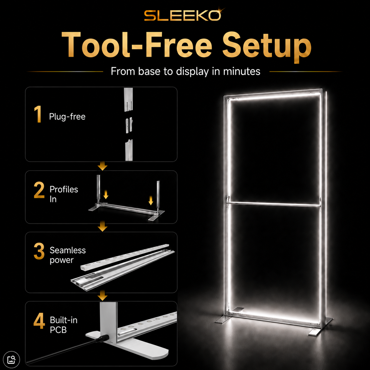 TIANYU Trade Show Display Ceiling Aluminium Frame Aluminum Profiles for Led Strips Portable Light Box