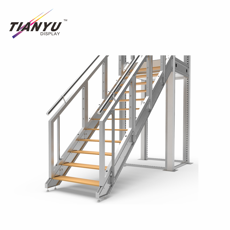 TIANYU Stand Modular System Aluminium Wall Frames Trade Show Display Reused and Over Again Double Storey Exhibition Booth