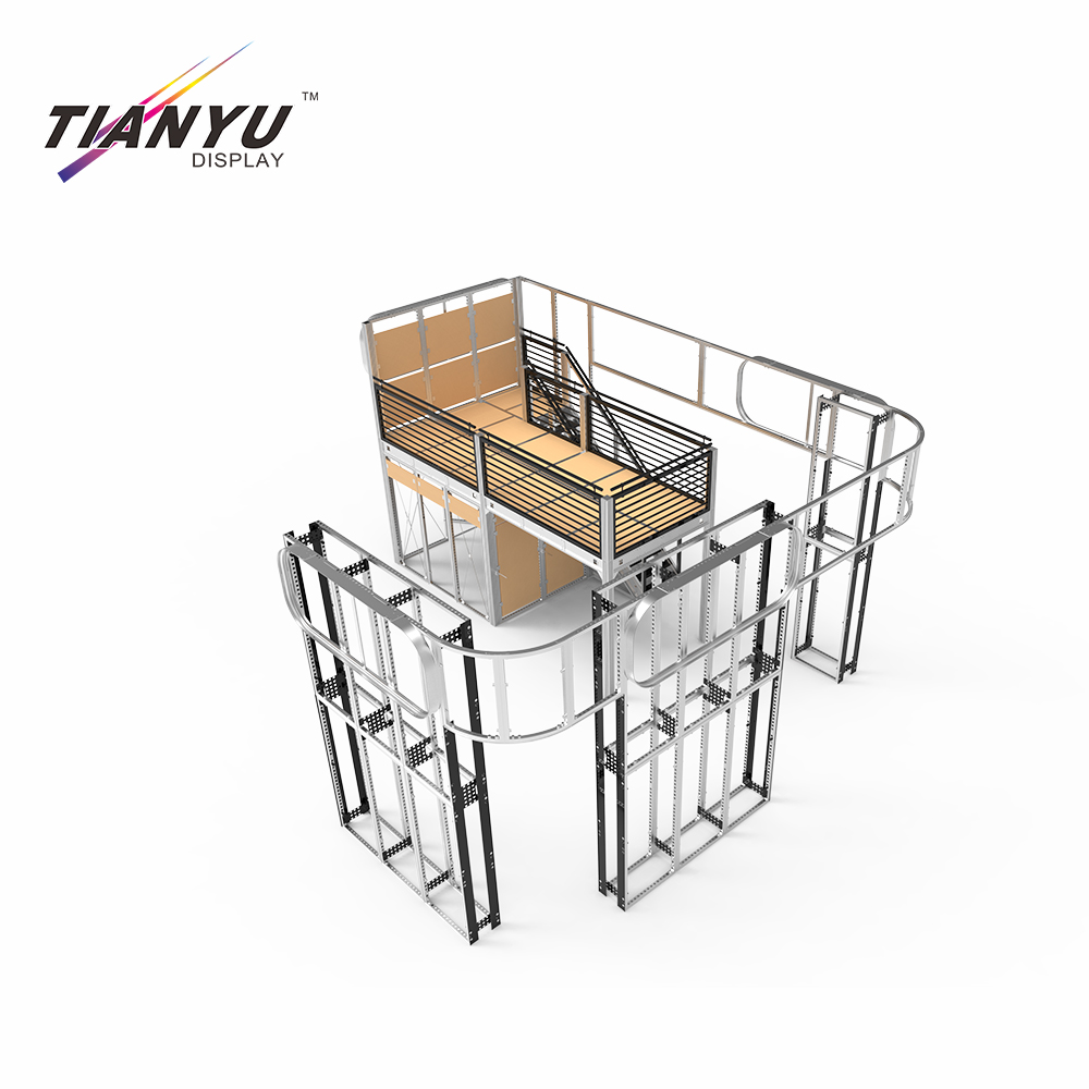 TIANYU Recycle 2 Story Stand Two Floor Exhibition Aluminum Frame System Double Deck Trade Show Booth